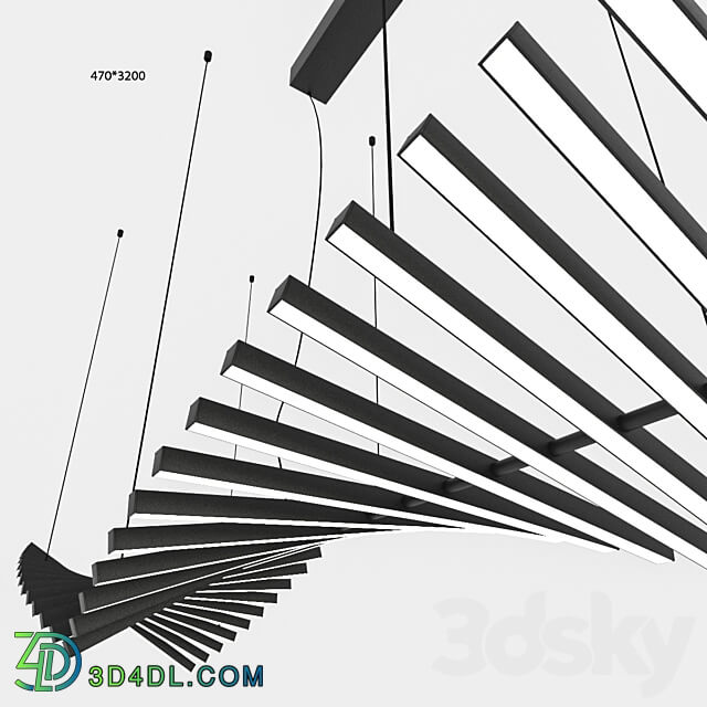 Integrator Volna Rhythm Horizontal Pendant light 3D Models 3DSKY