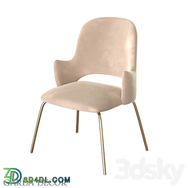 Armchair Velor Gray Beige with Metal Legs 30C 1231 GRB Garda Decor 3D Models 3DSKY