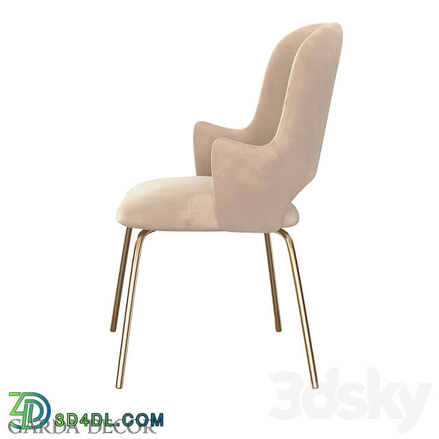 Armchair Velor Gray Beige with Metal Legs 30C 1231 GRB Garda Decor 3D Models 3DSKY