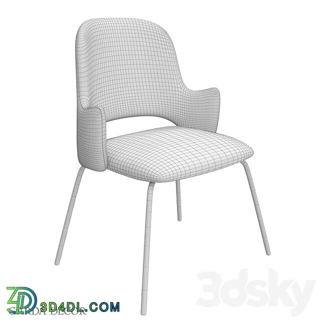 Armchair Velor Gray Beige with Metal Legs 30C 1231 GRB Garda Decor 3D Models 3DSKY