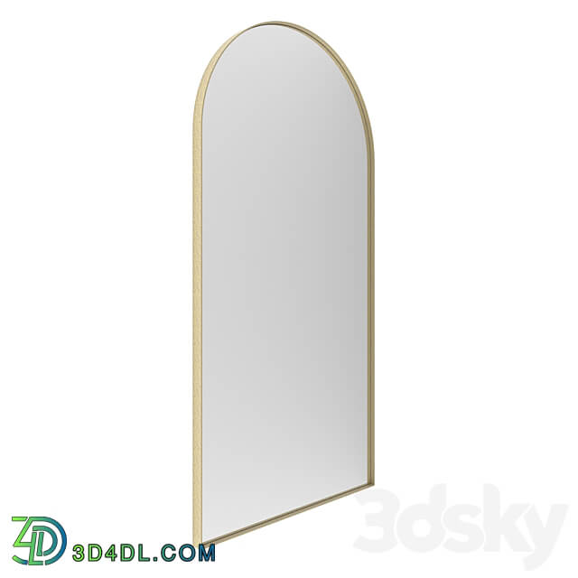 Arched mirror in antique brass Iron frame 3D Models 3DSKY