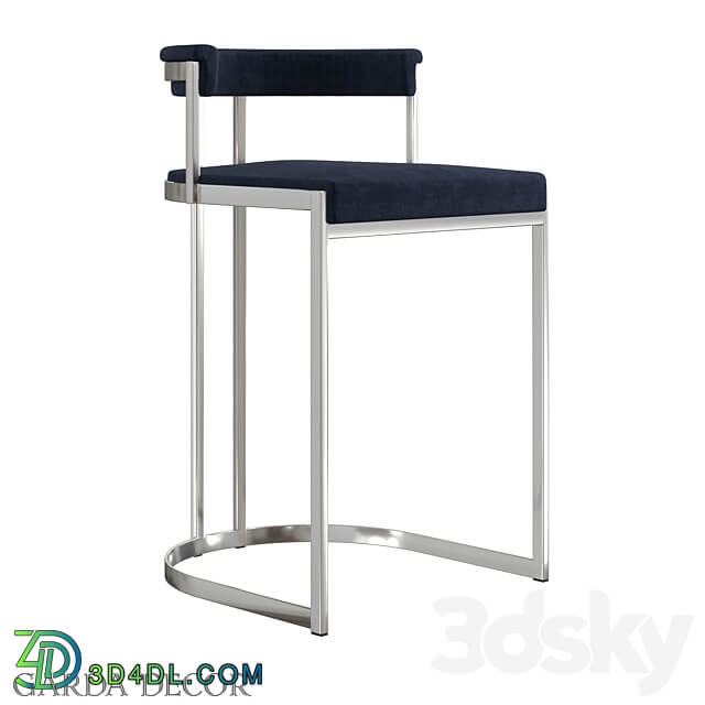 BAR CHAIR BLACK VELOR CHROME GY B8216 BL Garda Decor 3D Models 3DSKY