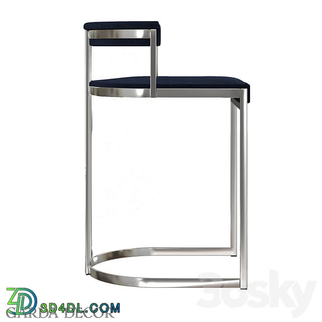 BAR CHAIR BLACK VELOR CHROME GY B8216 BL Garda Decor 3D Models 3DSKY