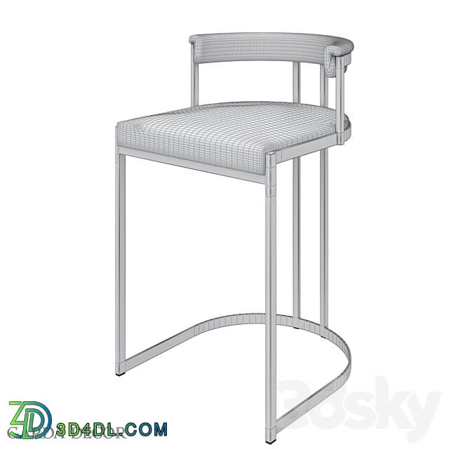 BAR CHAIR BLACK VELOR CHROME GY B8216 BL Garda Decor 3D Models 3DSKY