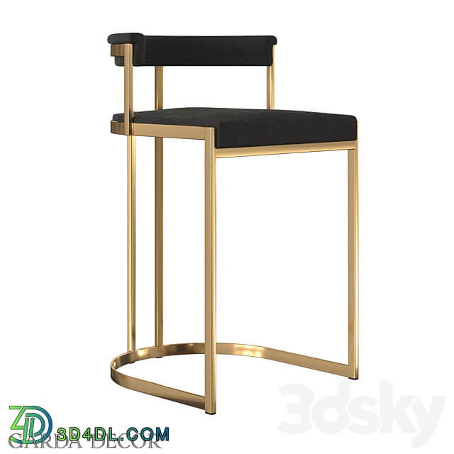 BAR CHAIR BLACK VELOR GOLD GY B8216GOLD BL Garda Decor 3D Models 3DSKY