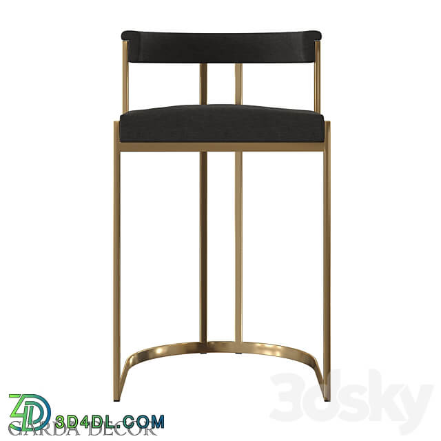 BAR CHAIR BLACK VELOR GOLD GY B8216GOLD BL Garda Decor 3D Models 3DSKY