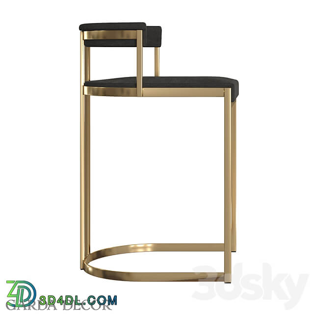 BAR CHAIR BLACK VELOR GOLD GY B8216GOLD BL Garda Decor 3D Models 3DSKY