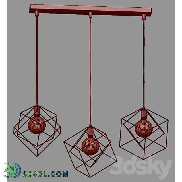 OM Pendant lamp in loft style TK Lighting 190 Alambre Pendant light 3D Models 3DSKY