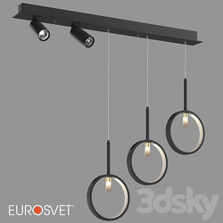 OM Suspended LED luminaire Eurosvet 90249 5 Verge Pendant light 3D Models 3DSKY 