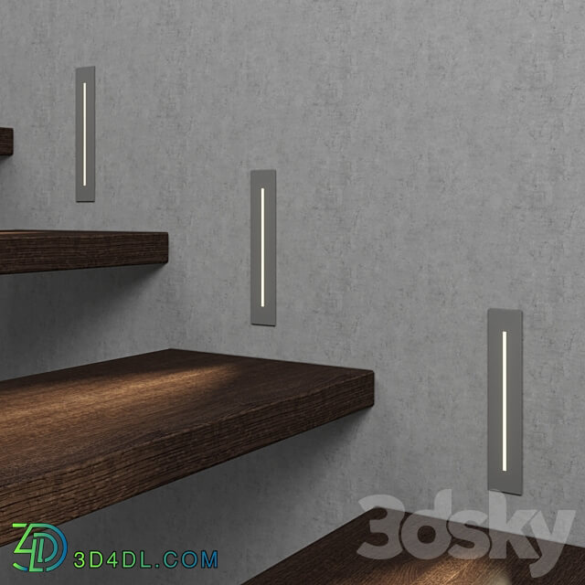 LED long recessed luminaire for lighting the steps of the stairs Integrator IT 729 3D Models 3DSKY