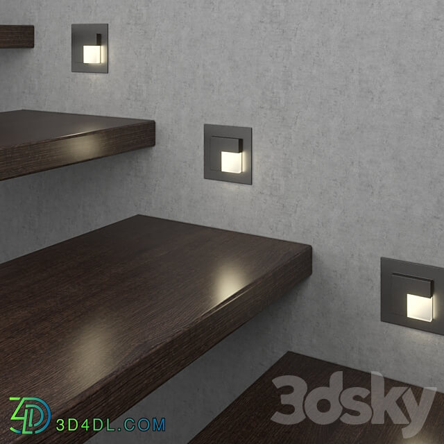 LED square wall recessed luminaire Integrator IT 738 3D Models 3DSKY