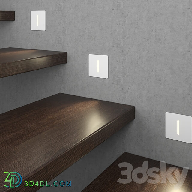 Square LED luminaire. Integrator IT 752. Illumination of the steps of the stairs 3D Models 3DSKY