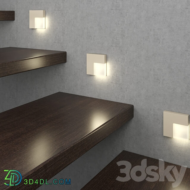 Integrator IT 755 LED square recessed luminaire for staircase lighting 3D Models 3DSKY