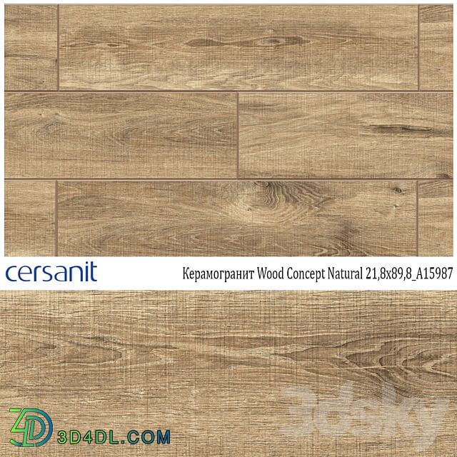 Porcelain stoneware Cersanit Wood Concept Natural light brown 21 8x89 8 А15987 3D Models 3DSKY