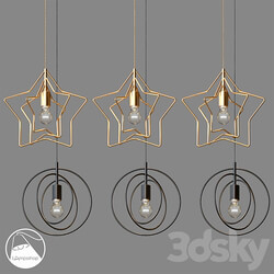 LampsShop.ru PL3089 Chandelier GOLD STAR Pendant light 3D Models 3DSKY 