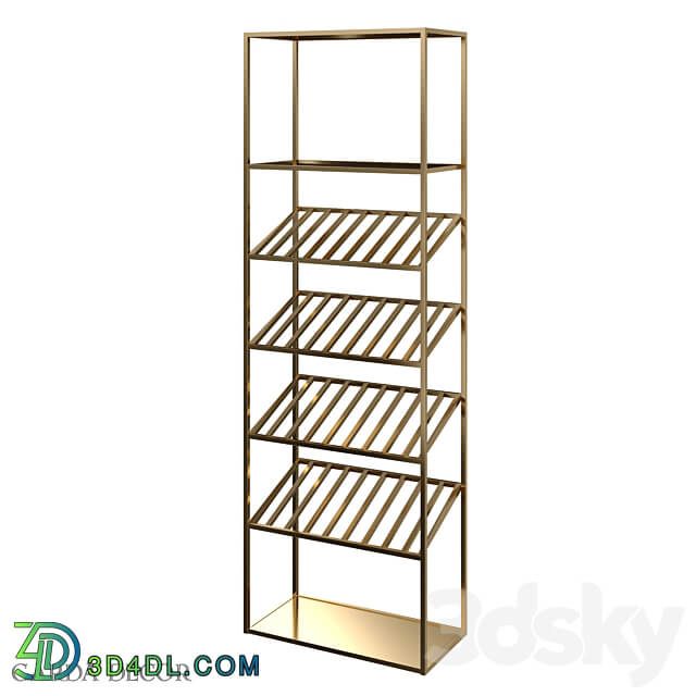 SHELVING BAR TRANSPARENT GLASS GOLD GY SH8397GOLD Garda Decor 3D Models 3DSKY