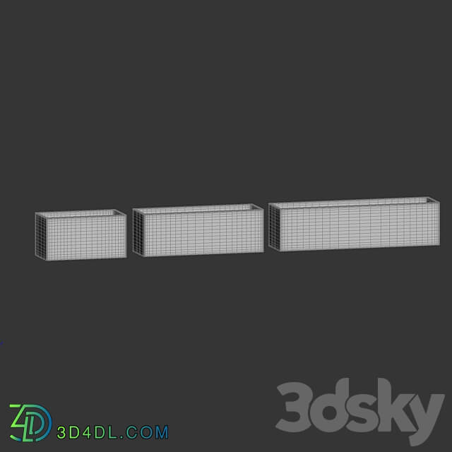 CONCRETIKA collection of planters BALCONY surface OM 3D Models 3DSKY