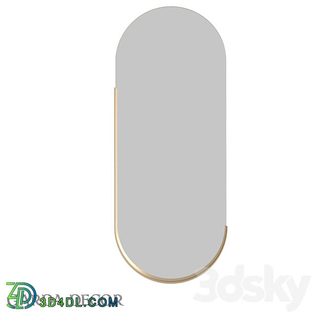 Oval Mirror in Metal Frame gold 19 ОА 6385 Garda Decor 3D Models 3DSKY