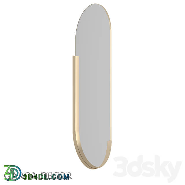 Oval Mirror in Metal Frame gold 19 ОА 6385 Garda Decor 3D Models 3DSKY