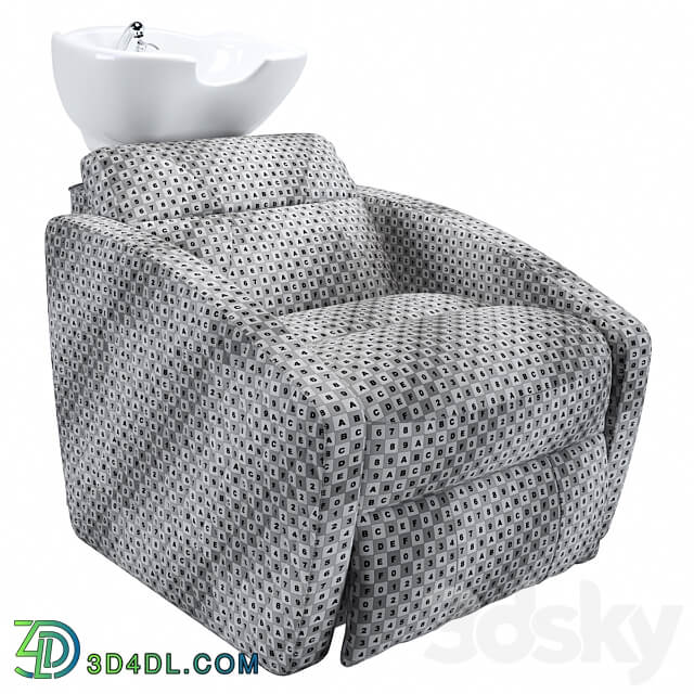 OM Hairdresser 39 s wash recliner Soho with stitching 3D Models 3DSKY