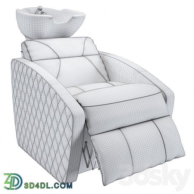 OM Hairdresser 39 s wash recliner Soho with stitching 3D Models 3DSKY