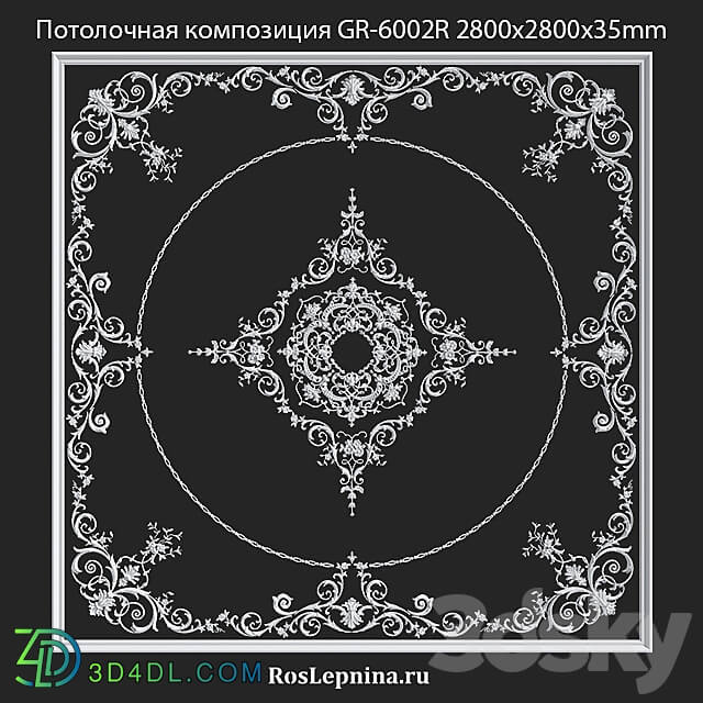 Ceiling composition GR 6002R from RosLepnina 3D Models 3DSKY