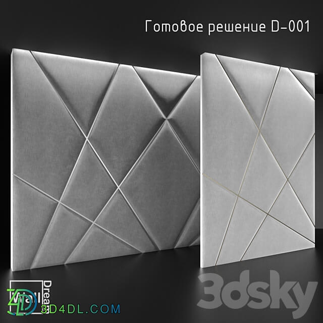 OM Soft panel headboard turnkey solution D 001 WallDream Other decorative objects 3D Models 3DSKY