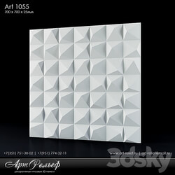 Gypsum 3d panel Art 1055 from ArtRelief 3D Models 3DSKY 