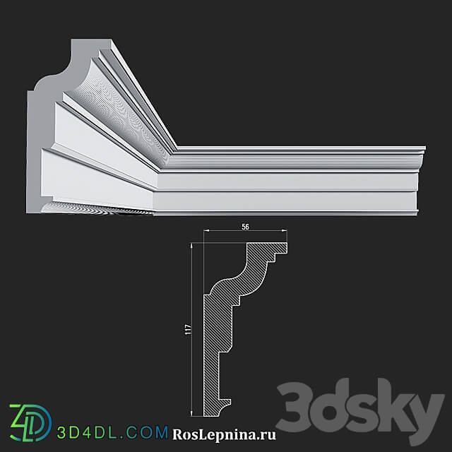 Cornice KG 119ET from RosLepnina 3D Models 3DSKY