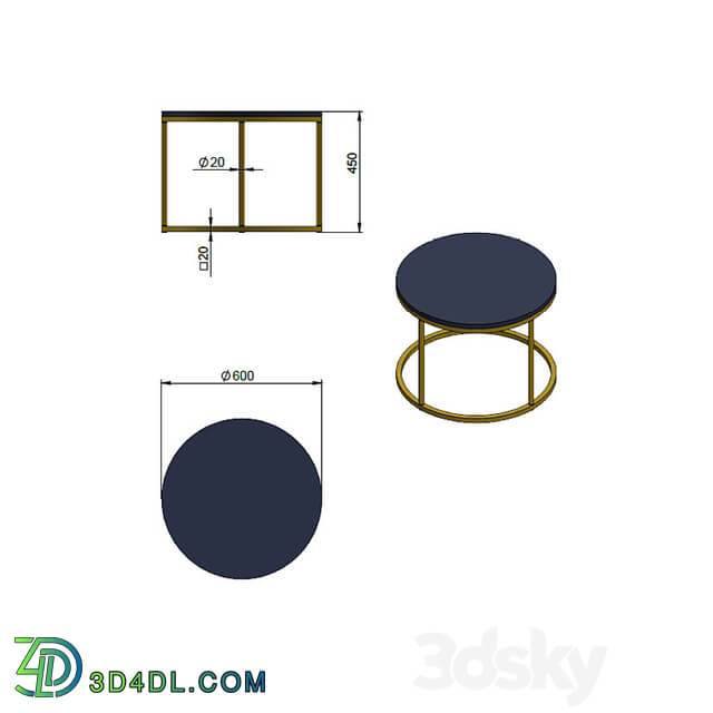 Brass table art. 26529 by Pikartlights Dressing table 3D Models 3DSKY
