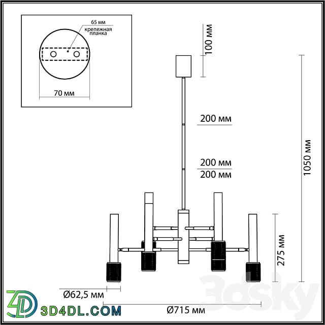 ODEON LIGHT 4240 6C GOTA Pendant light 3D Models 3DSKY