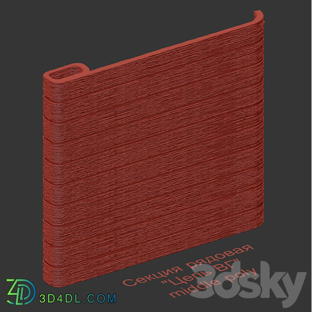 Section of end panels CHAIN VG Fence 3D Models 3DSKY