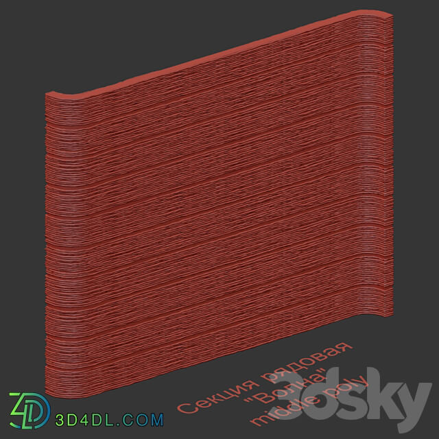 Craft fence ordinary section WAVE Fence 3D Models 3DSKY