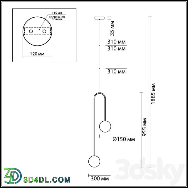 ODEON LIGHT 4340 2 AMBI Pendant light 3D Models 3DSKY