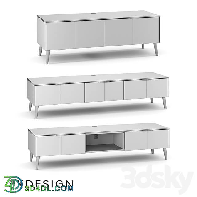Olson TV stand with wooden legs Sideboard Chest of drawer 3D Models 3DSKY