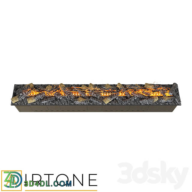 OM Steam Electric Fireplace AIRTONE premium VEPO series with imitation wood 1800 3D Models 3DSKY