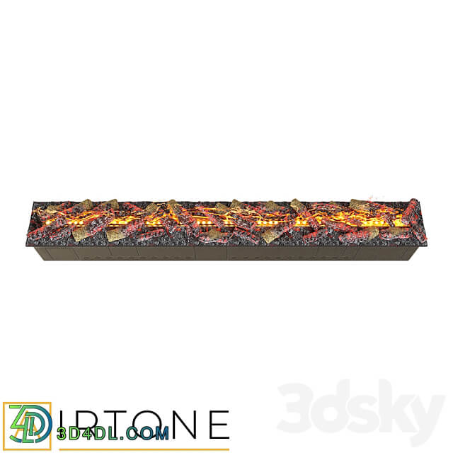 OM Steam Electric Fireplace AIRTONE premium VEPO series with imitation of firewood 2000 3D Models 3DSKY