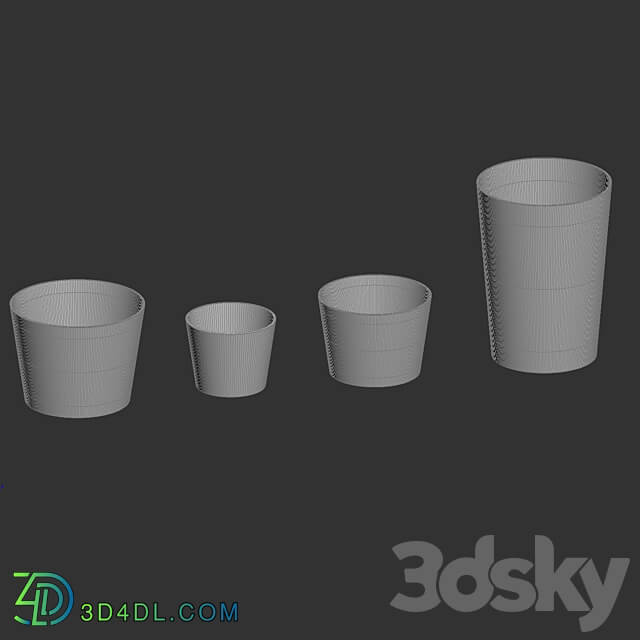 Concretika Collection of Planters Crater Surface Om 3D Models 3DSKY