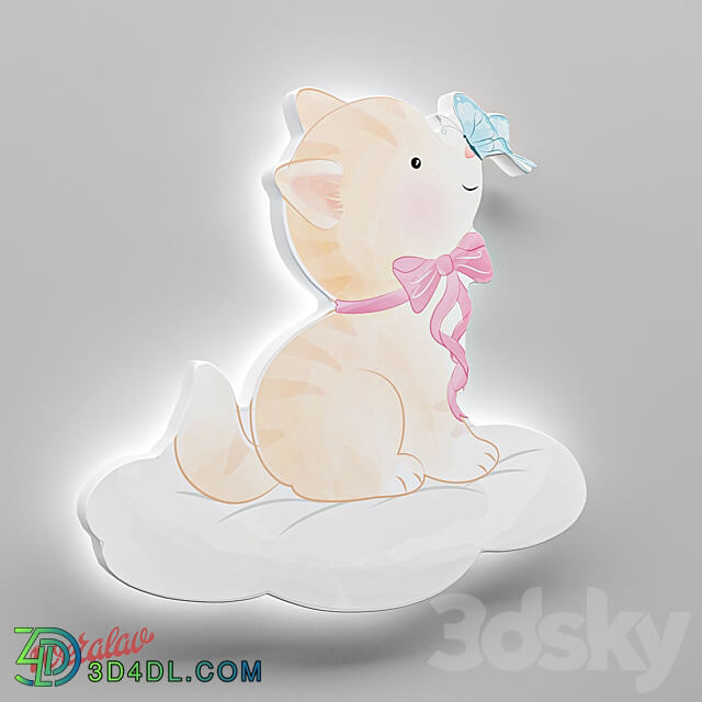 Lamp Kitten on a cloud Weralav OM Miscellaneous 3D Models
