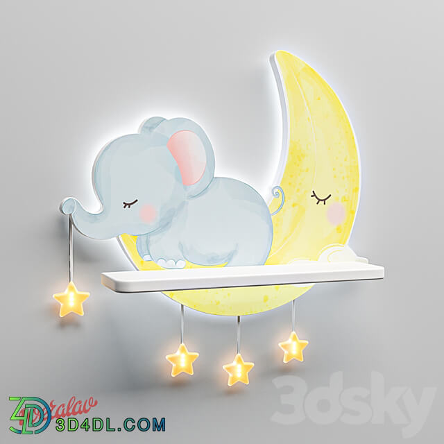 Backlit shelf Elephant Lua Weralav OM Miscellaneous 3D Models