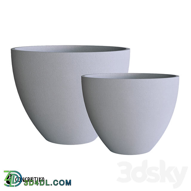 CONCRETIKA collection of planters UPON Classic OM 3D Models 3DSKY