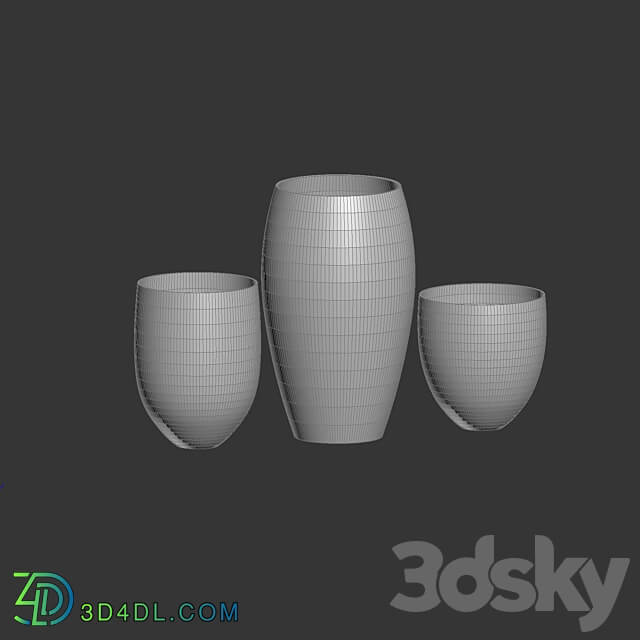 CONCRETIKA collection of planters BARREL classic OM 3D Models 3DSKY