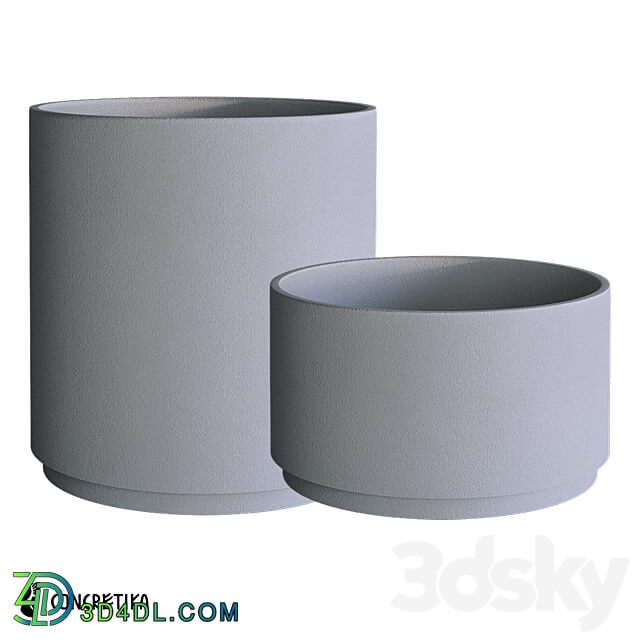 CONCRETIKA CYLINDER XL classic planter collection OM 3D Models 3DSKY