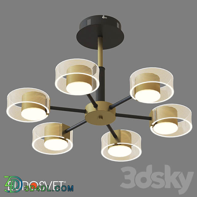 OM Ceiling lamp Eurosvet 90244 6 black gold JET Pendant light 3D Models 3DSKY