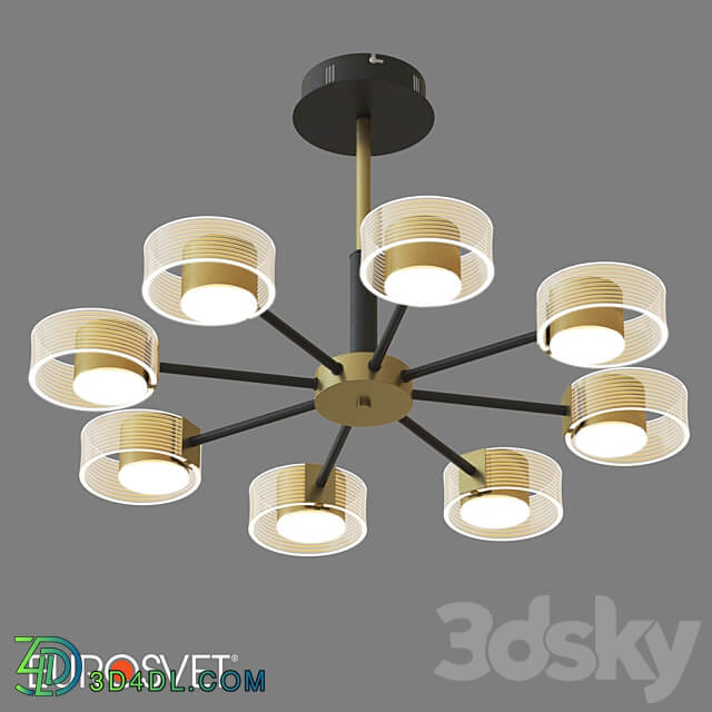 OM Ceiling lamp Eurosvet 90244 8 black gold JET Pendant light 3D Models 3DSKY