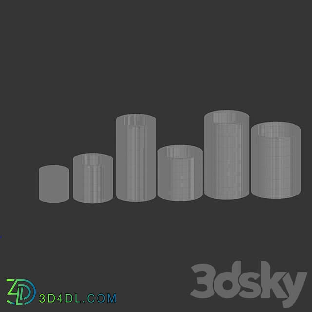 Concretika Cylinder Color Om Planter Collection 3D Models 3DSKY
