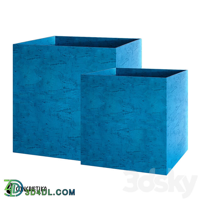 Concretika Collection Cube Color Om Planters 3D Models 3DSKY