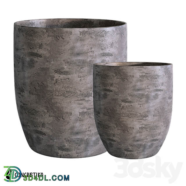 Concretika Vase3 Concrete Om Planter Collection 3D Models 3DSKY