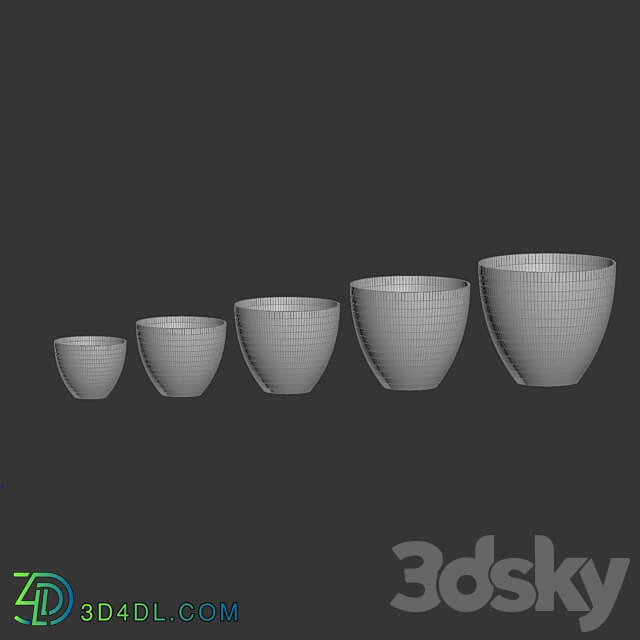 CONCRETIKA collection of planters UPON Concrete OM 3D Models 3DSKY