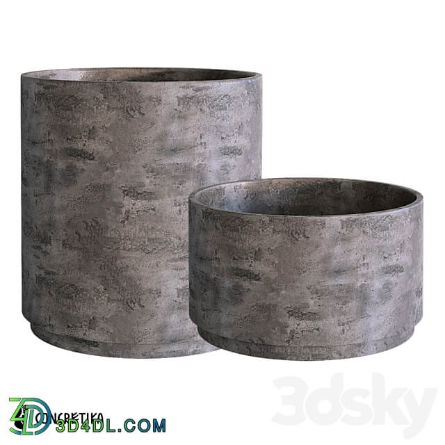 CONCRETIKA collection of planters CYLINDER XL Concrete OM 3D Models 3DSKY